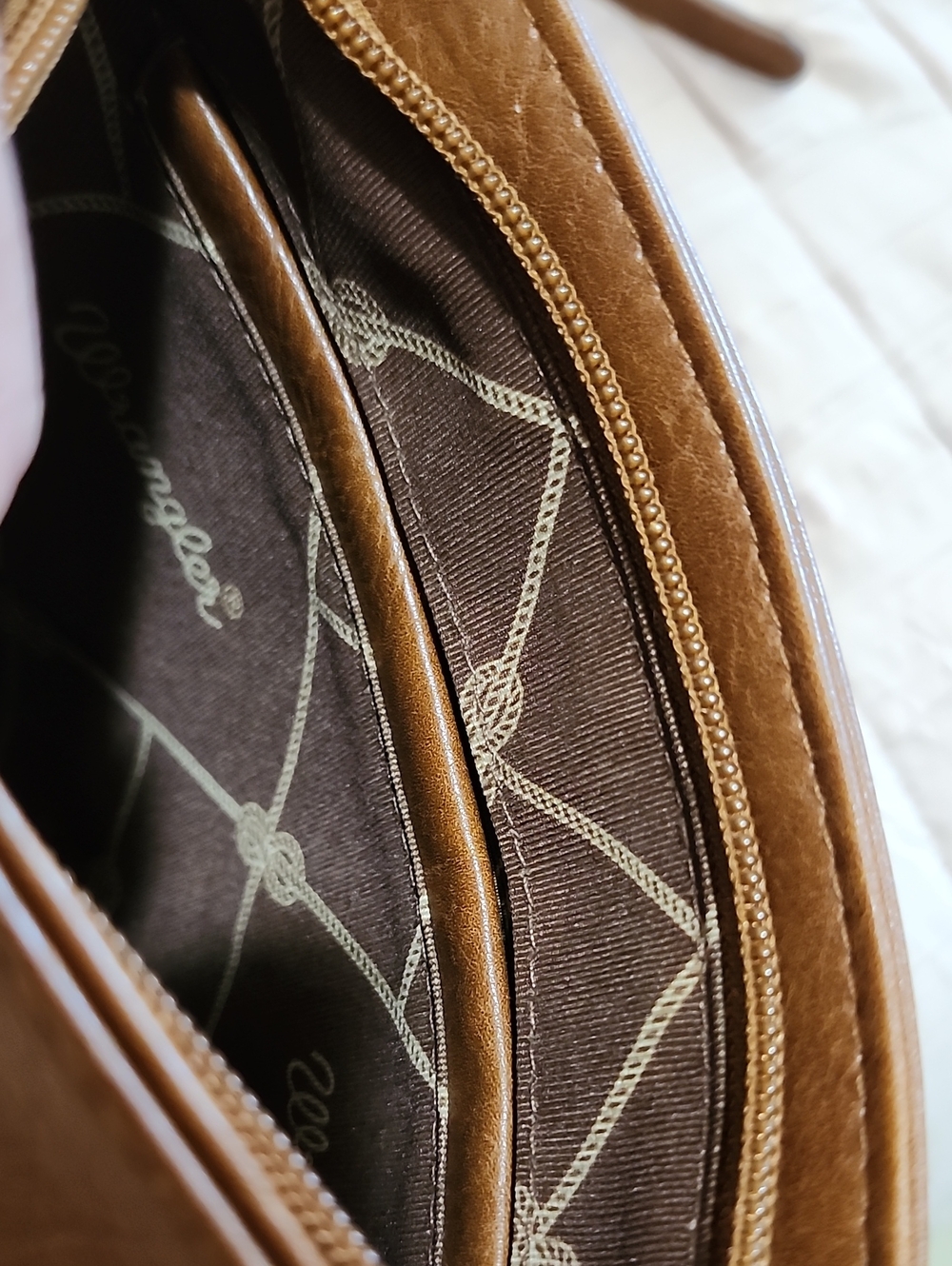 Wrangler Denim & Brown Fringe Crossbody Bag New Used Condition - Picture 9 of 10